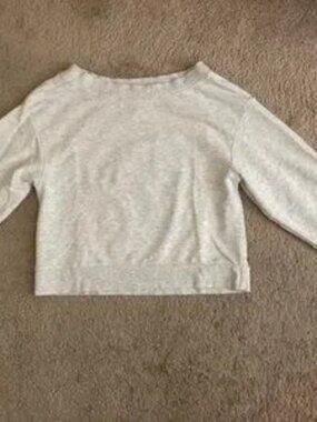 Off-the-Shoulder Sweatshirt Light Gray